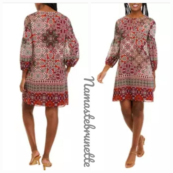 $148 NWT Vince Camuto Balloon 3/4 Sleeve Shift Dress - Picture 3 of 15